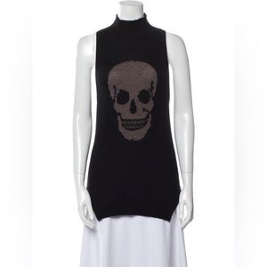 Skull Cashmere Sleeveless Sweater XS